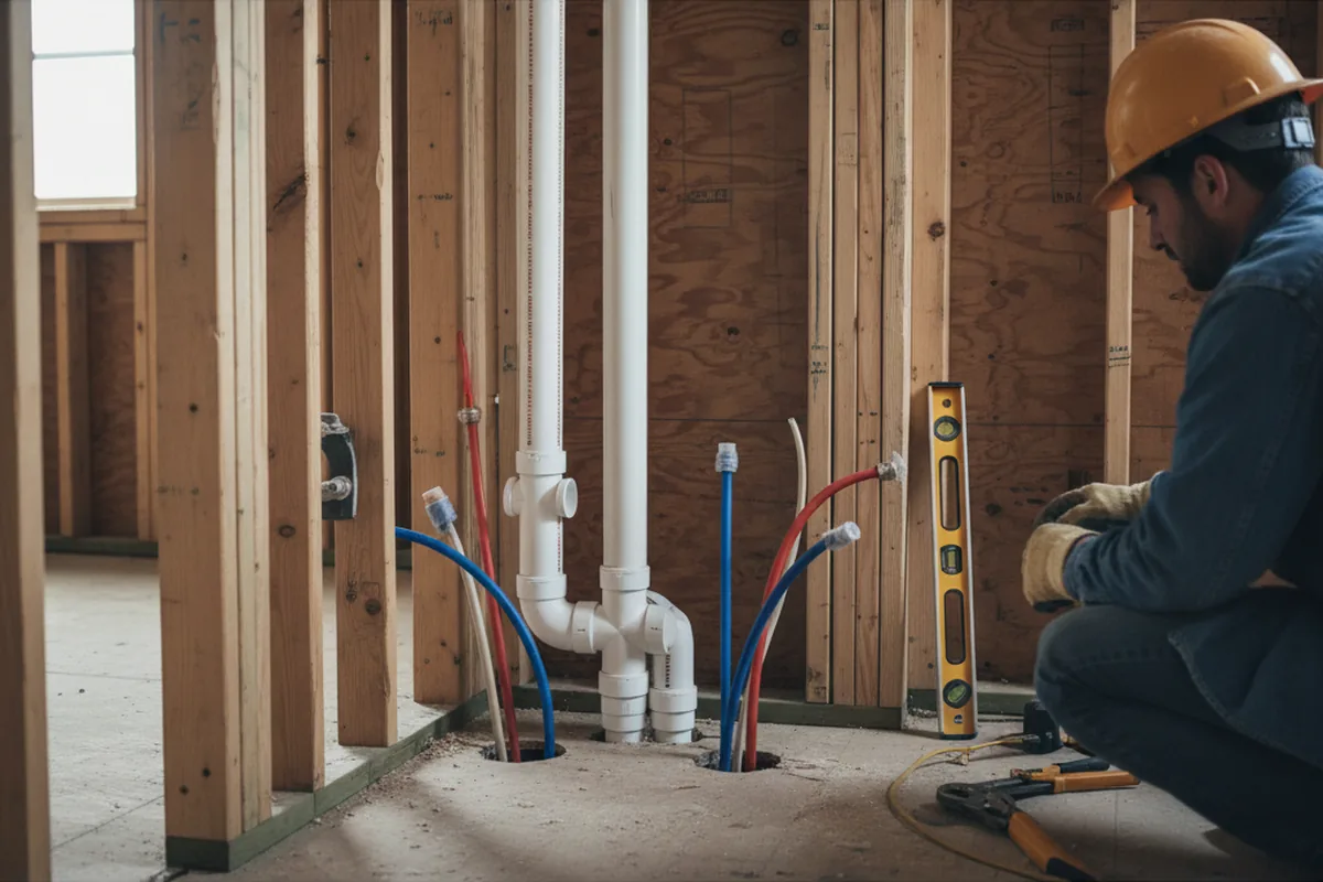 Drain and supply rough-in during Leak Detection in Mountain City
