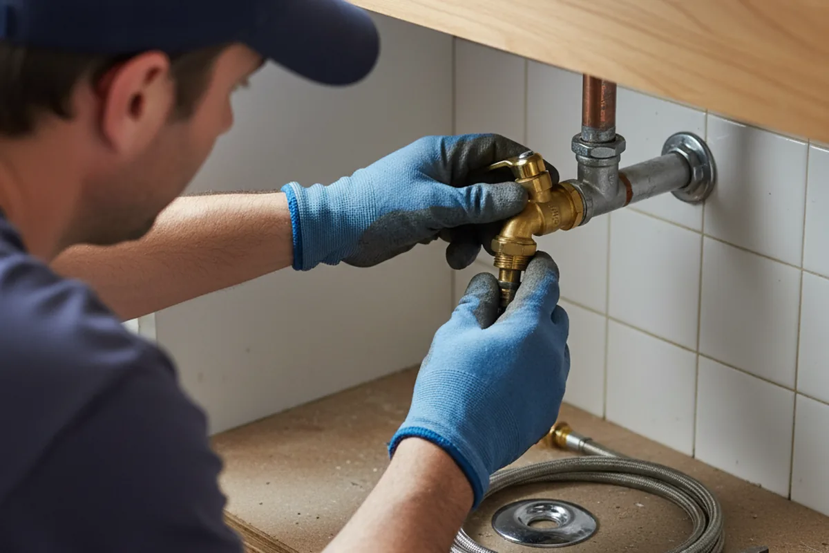 Shutoff valve and fitting work during Burst Pipe Repair in Mountain City